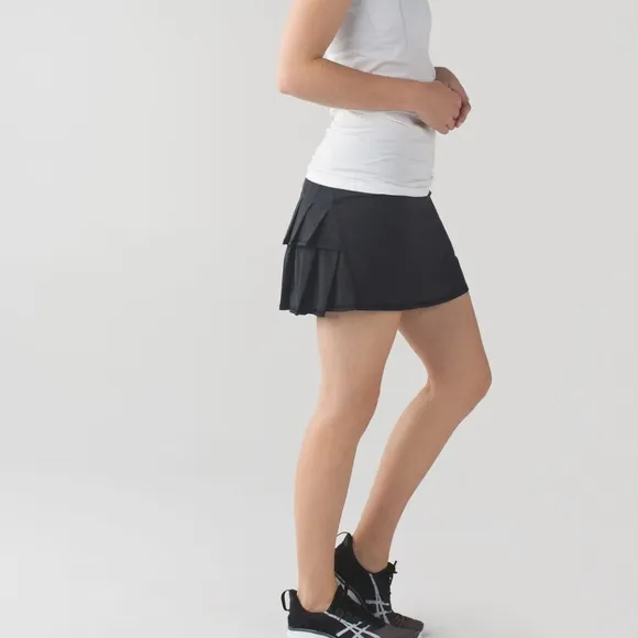 Lululemon Run Pace Setter Skirt Tall Black pickle all tennis Size 8