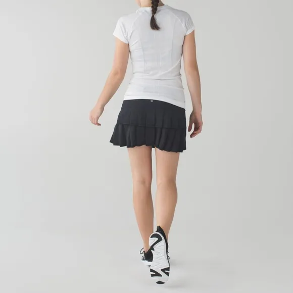 Lululemon Run Pace Setter Skirt Tall Black pickle all tennis Size 8