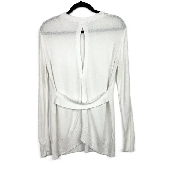 Lululemon Sincerely Yours Sweater White Open Back Cashmere Blend Size 4