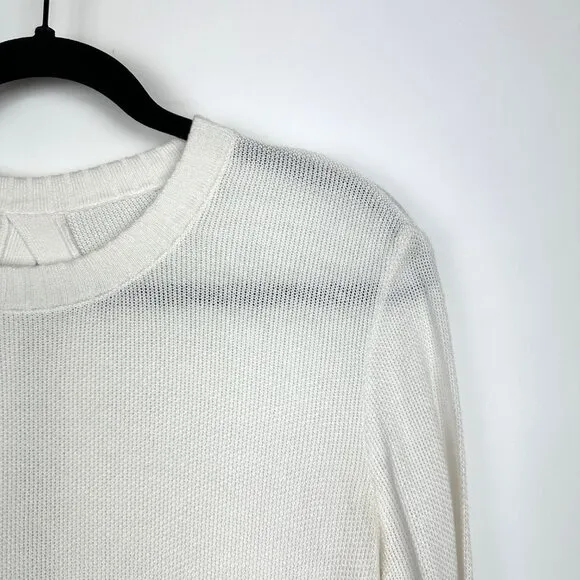 Lululemon Sincerely Yours Sweater White Open Back Cashmere Blend Size 4