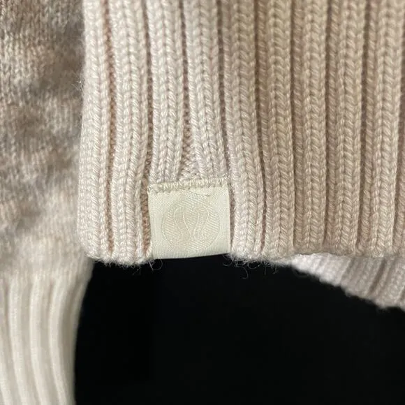 Lululemon Texture Play Crew Sweater Light Ivory Cashmere Blend Neutral M / L