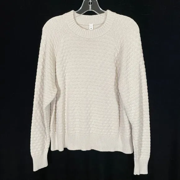 Lululemon Texture Play Crew Sweater Light Ivory Cashmere Blend Neutral M / L