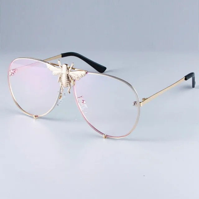 Luxury Metal Big Bee Pilot Sunglasses