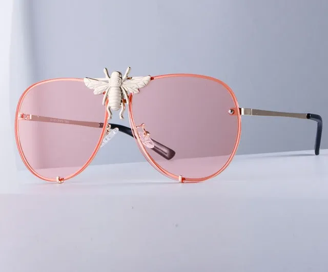 Luxury Metal Big Bee Pilot Sunglasses