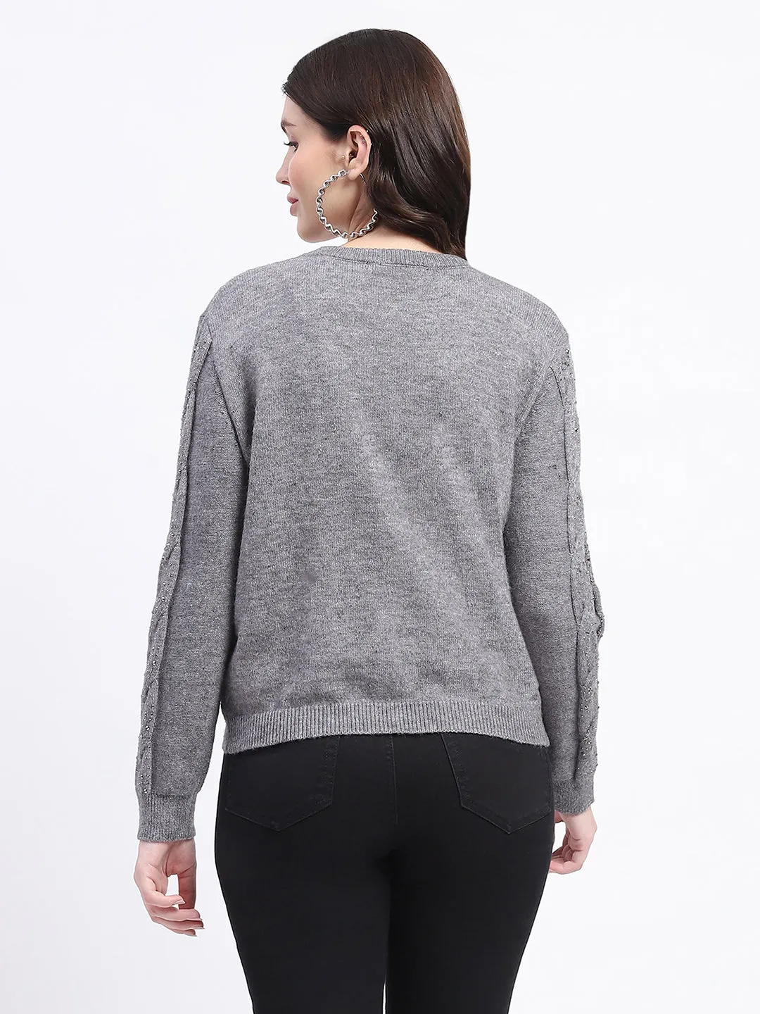 Madame Grey Cable Knit Sweater