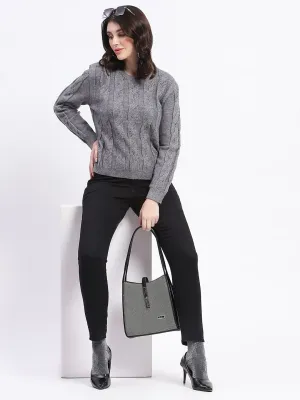 Madame Grey Cable Knit Sweater
