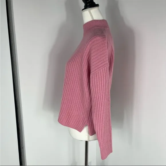 Madewell cashmere ribbed Mockneck sweater