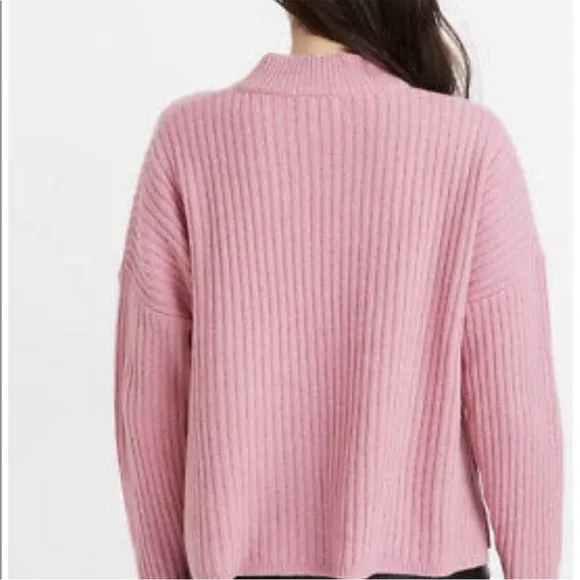 Madewell cashmere ribbed Mockneck sweater