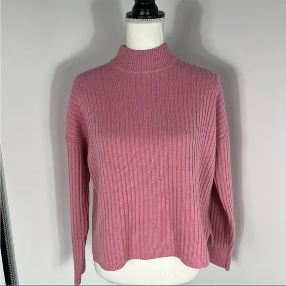 Madewell cashmere ribbed Mockneck sweater