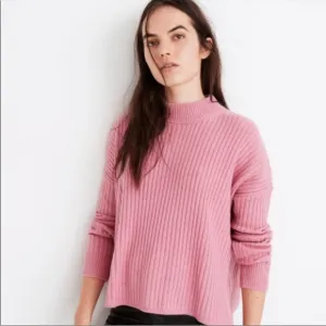 Madewell cashmere ribbed Mockneck sweater