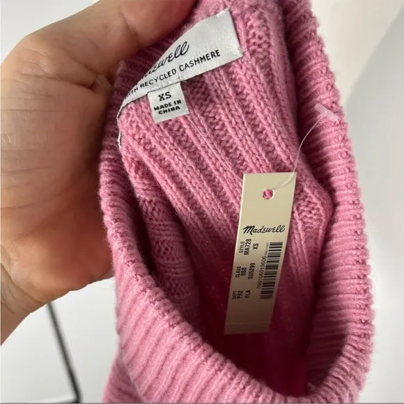 Madewell cashmere ribbed Mockneck sweater