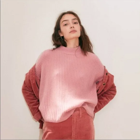 Madewell cashmere ribbed Mockneck sweater