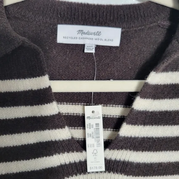 Madewell Cashmere-Wool Blend Polo Sweater | NWT | Sz XXS