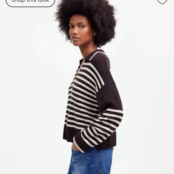 Madewell Cashmere-Wool Blend Polo Sweater | NWT | Sz XXS