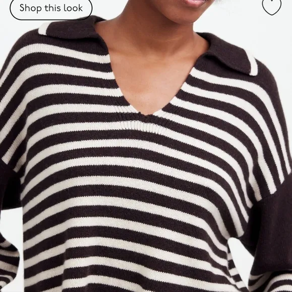 Madewell Cashmere-Wool Blend Polo Sweater | NWT | Sz XXS