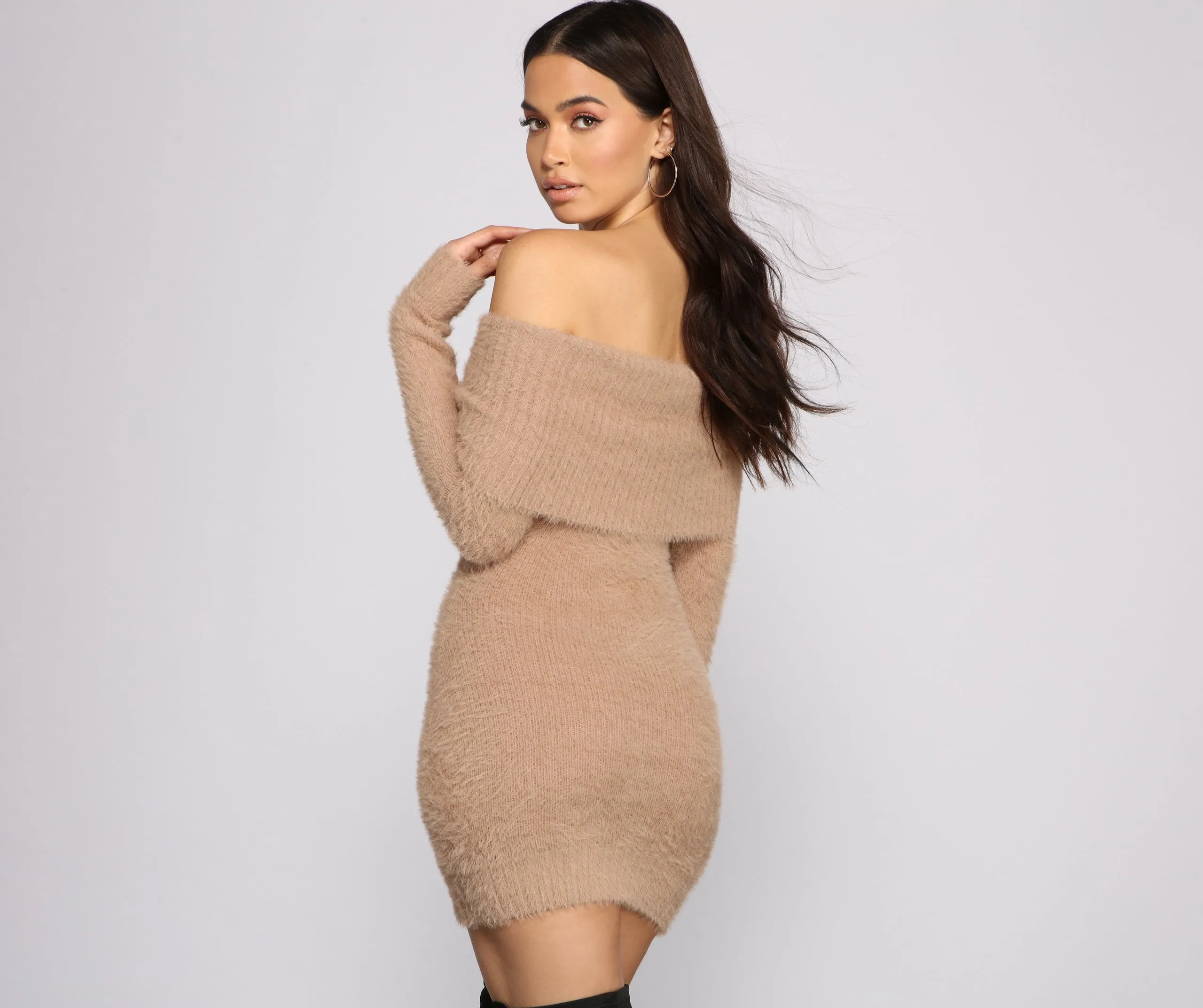 Major Babe Off Charming The Shoulder Sweater Dress