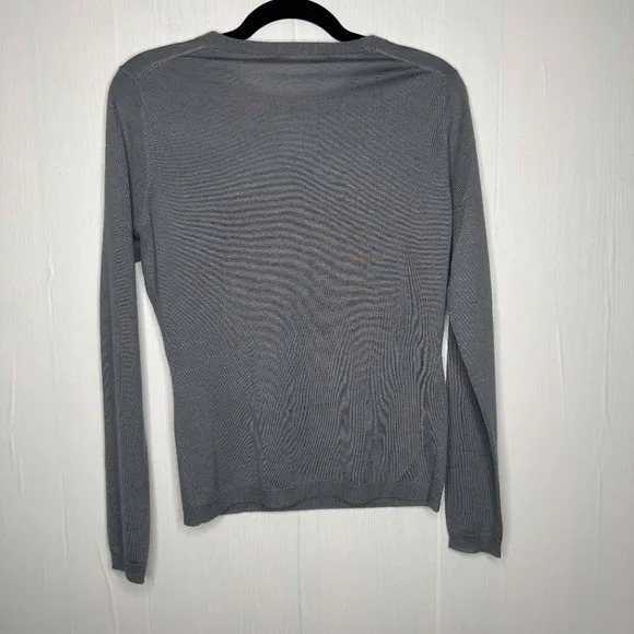Maria Di Ripabianca Gray Women Crew Neck Cashmere Silk  Knit Sweater Size US10