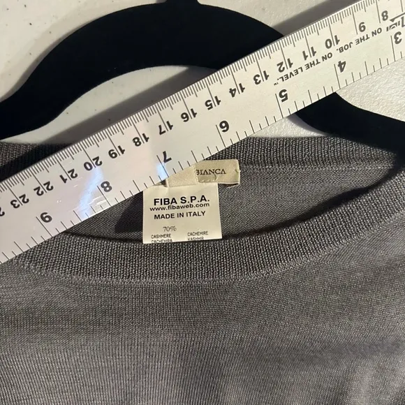 Maria Di Ripabianca Gray Women Crew Neck Cashmere Silk  Knit Sweater Size US10
