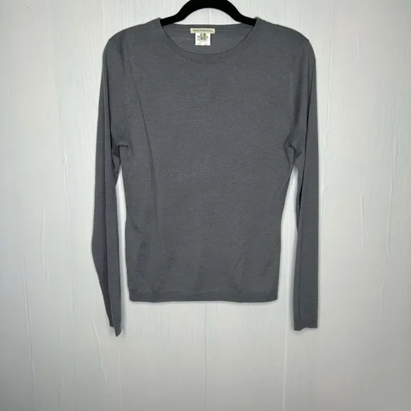 Maria Di Ripabianca Gray Women Crew Neck Cashmere Silk  Knit Sweater Size US10