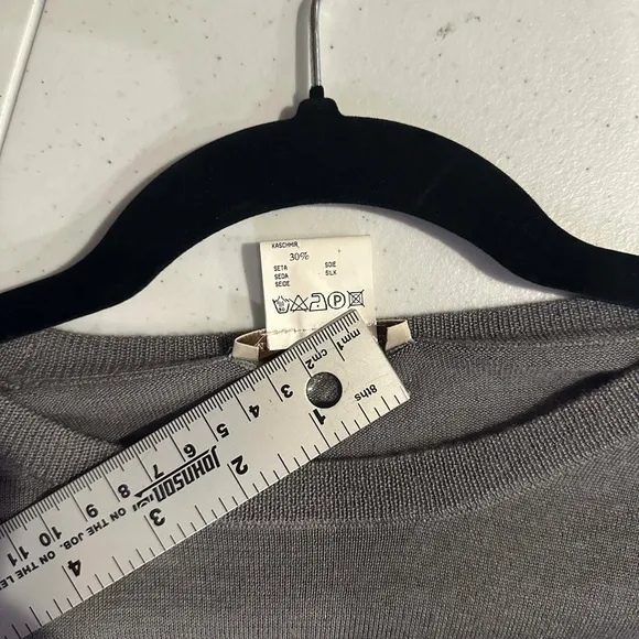 Maria Di Ripabianca Gray Women Crew Neck Cashmere Silk  Knit Sweater Size US10