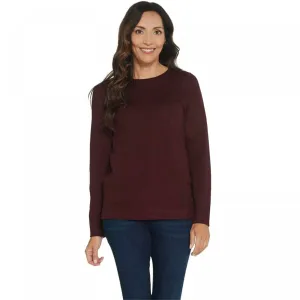 Martha Stewart Plus Size Merino Wool Blend Long Sleeve Sweater