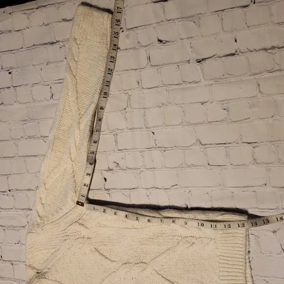 Massimo Dutti Cable Knit Mohair Wool Cream Sweater Size XS