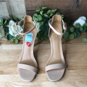 Material Girl Blaire Nude Ankle Strap Dress Sandals 8.5W