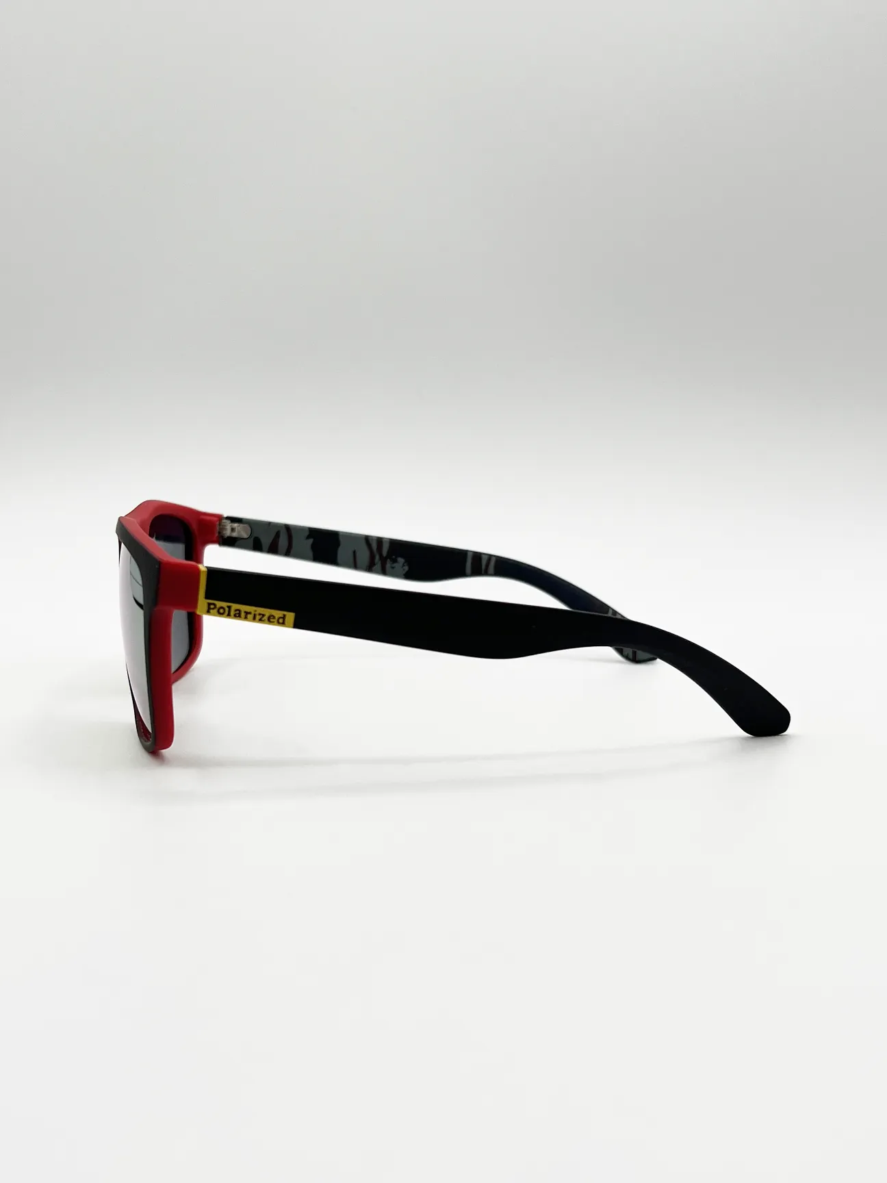 Matte Black Wayfarer Sunglasses with Orange Mirrored Lens