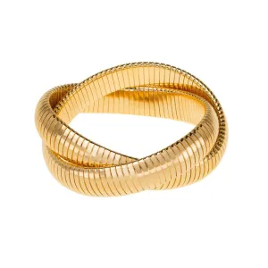 Medium Double Cobra Bracelet in Gold