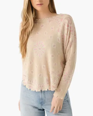 MELA BANDANA BICO SWEATER IN ORGANIC ROSE