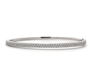 Memoire 18k White Gold Double Row Paramount Diamond Bangle
