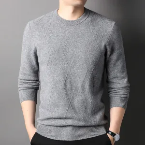 Men's 100% Pure Cashmere Sweater Crew Neck Pullover Long Sleeve Cashmere Sweater