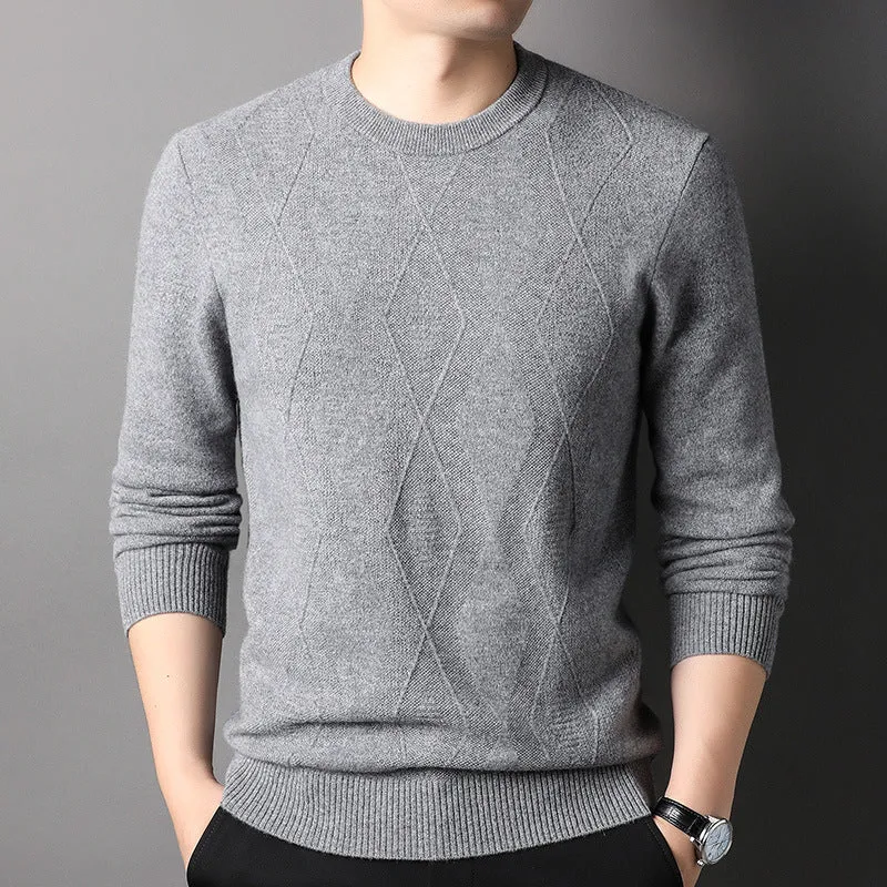 Men's 100% Pure Cashmere Sweater Crew Neck Pullover Long Sleeve Cashmere Sweater