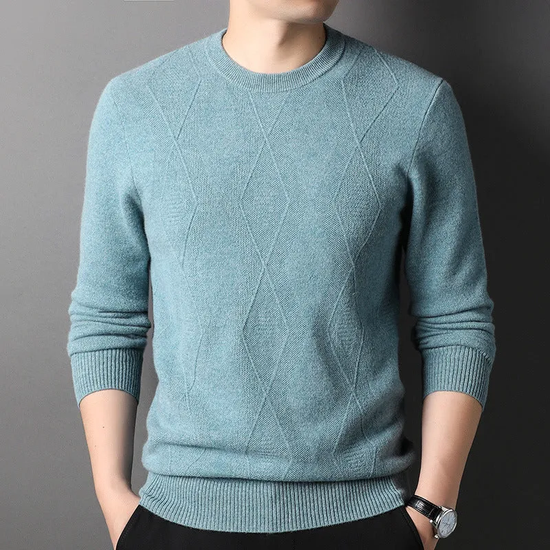 Men's 100% Pure Cashmere Sweater Crew Neck Pullover Long Sleeve Cashmere Sweater
