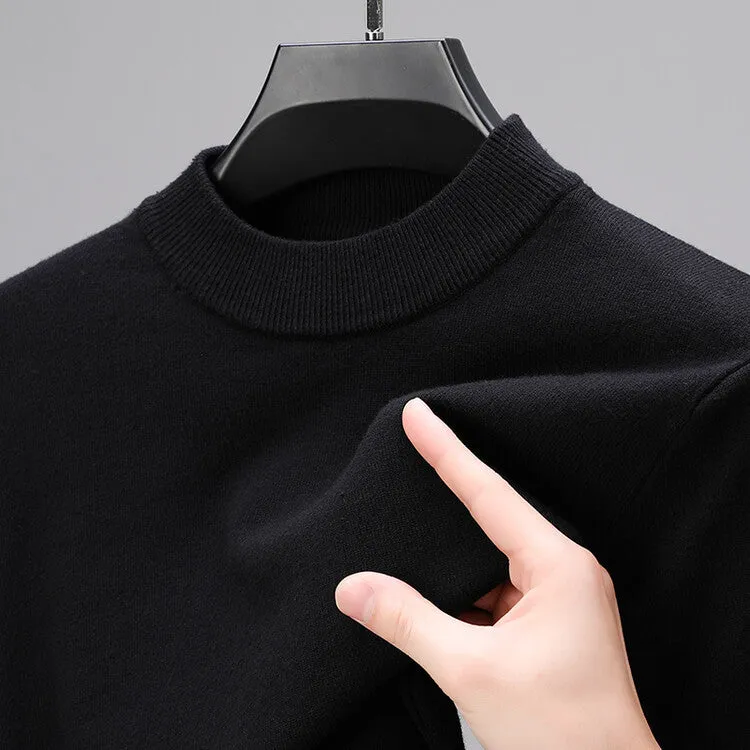 Men's cashmere sweater with bottom hem