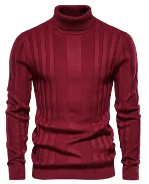 Men's classic ribbed turtleneck sweater