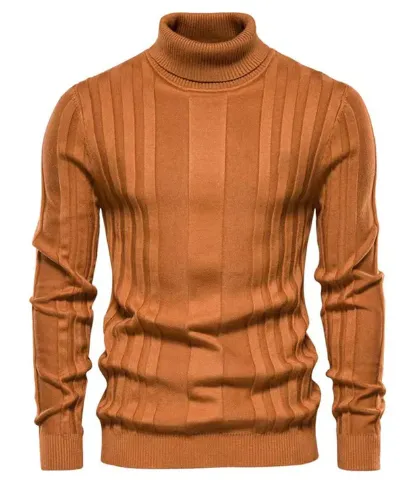 Men's classic ribbed turtleneck sweater