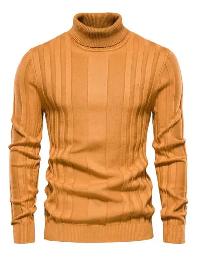 Men's classic ribbed turtleneck sweater