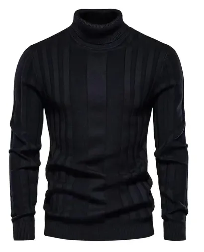 Men's classic ribbed turtleneck sweater