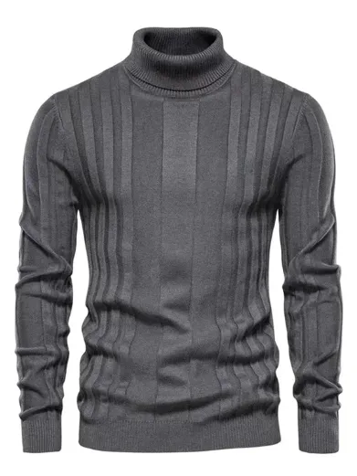 Men's classic ribbed turtleneck sweater
