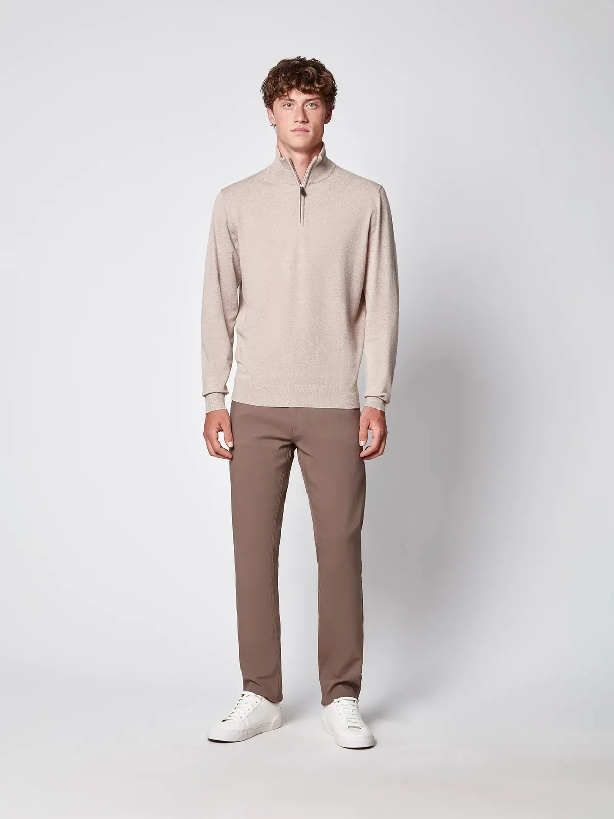 Men's Half-zip Cashmere Touch Sweater