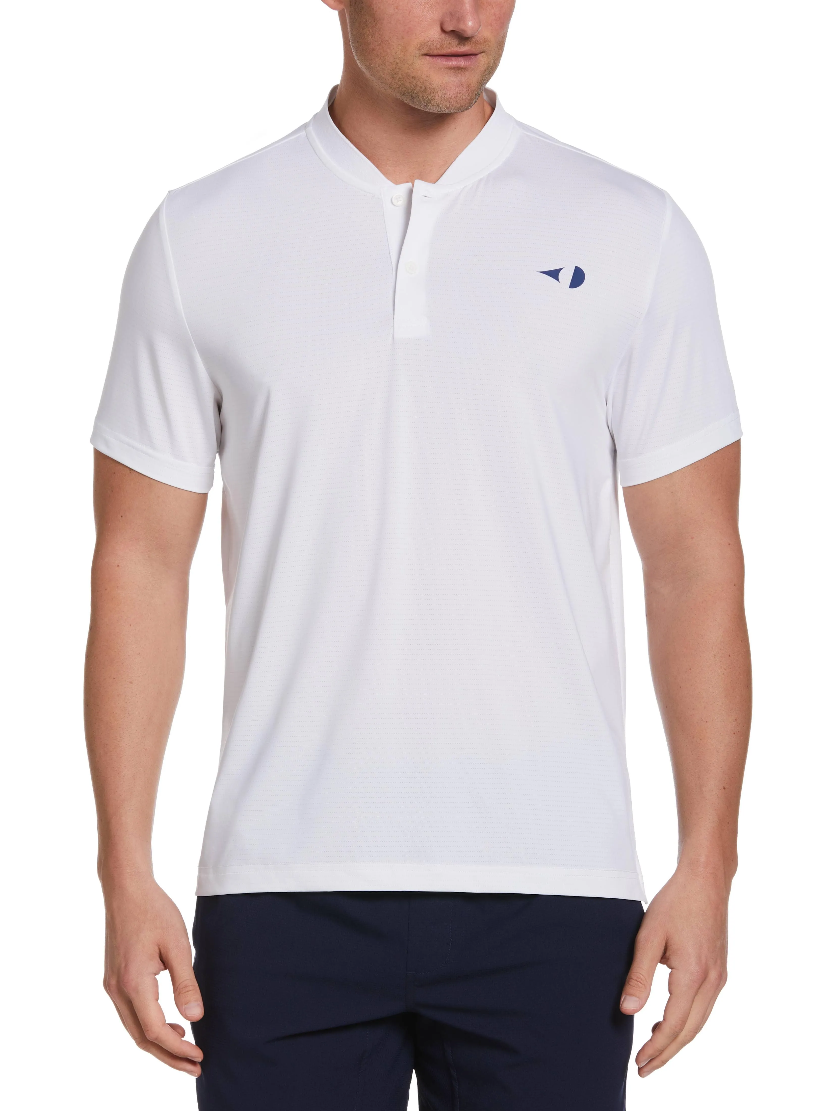 Men's Pinhole Mesh Edge Tennis Polo