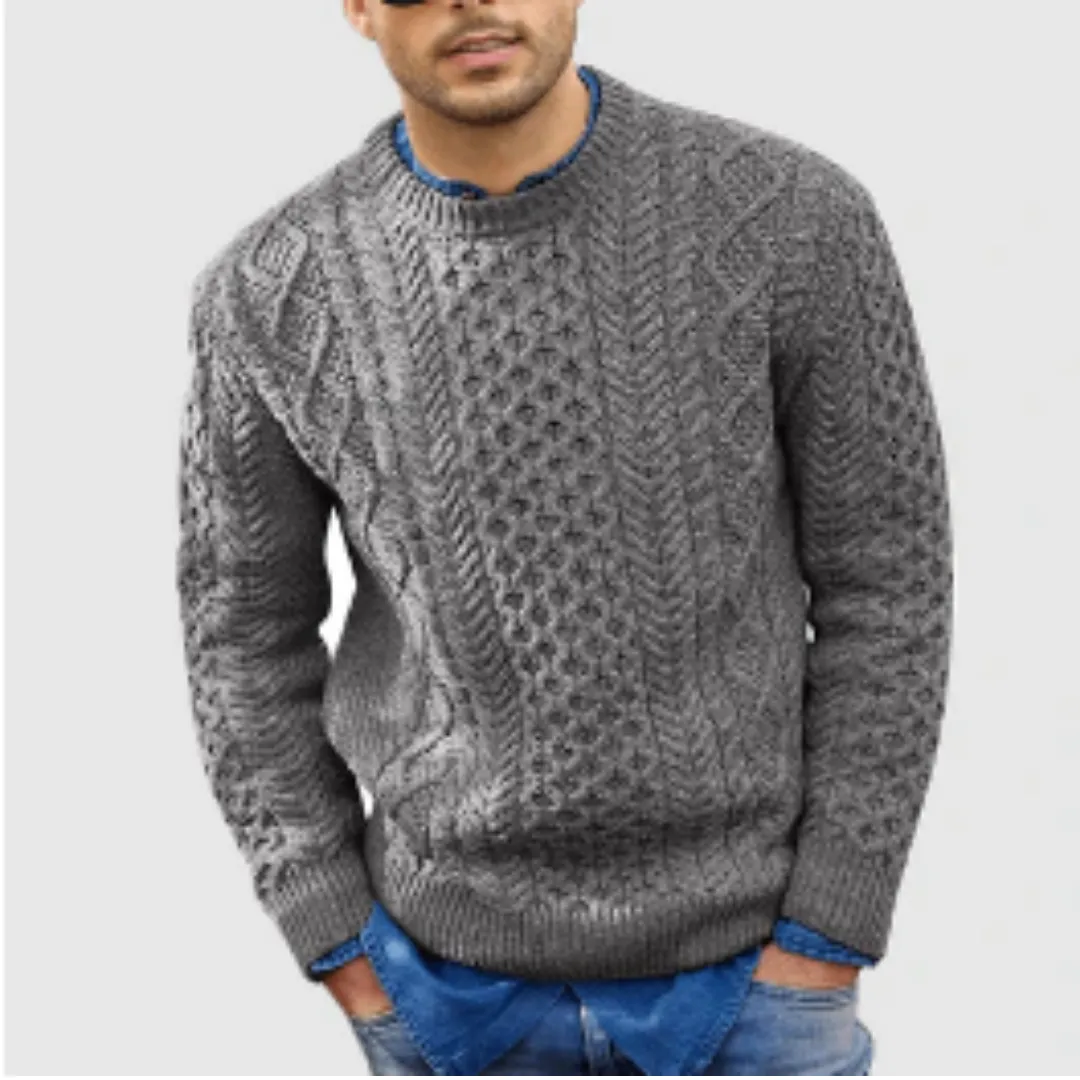 Men's Winter Warm Cable Knit Sweater| Long