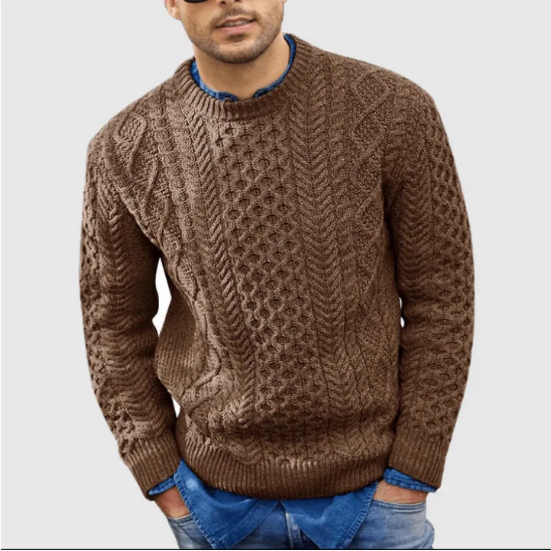 Men's Winter Warm Cable Knit Sweater| Long