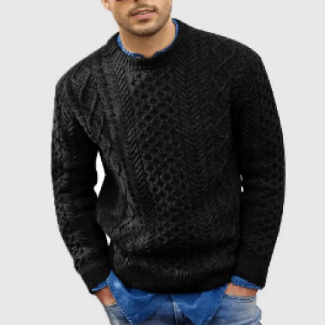 Men's Winter Warm Cable Knit Sweater| Long