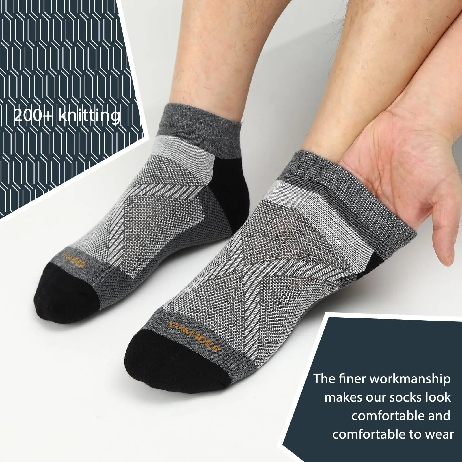 MERINO WOOL CUSHIONED RUNNING ANKLE SOCKS 3PACK