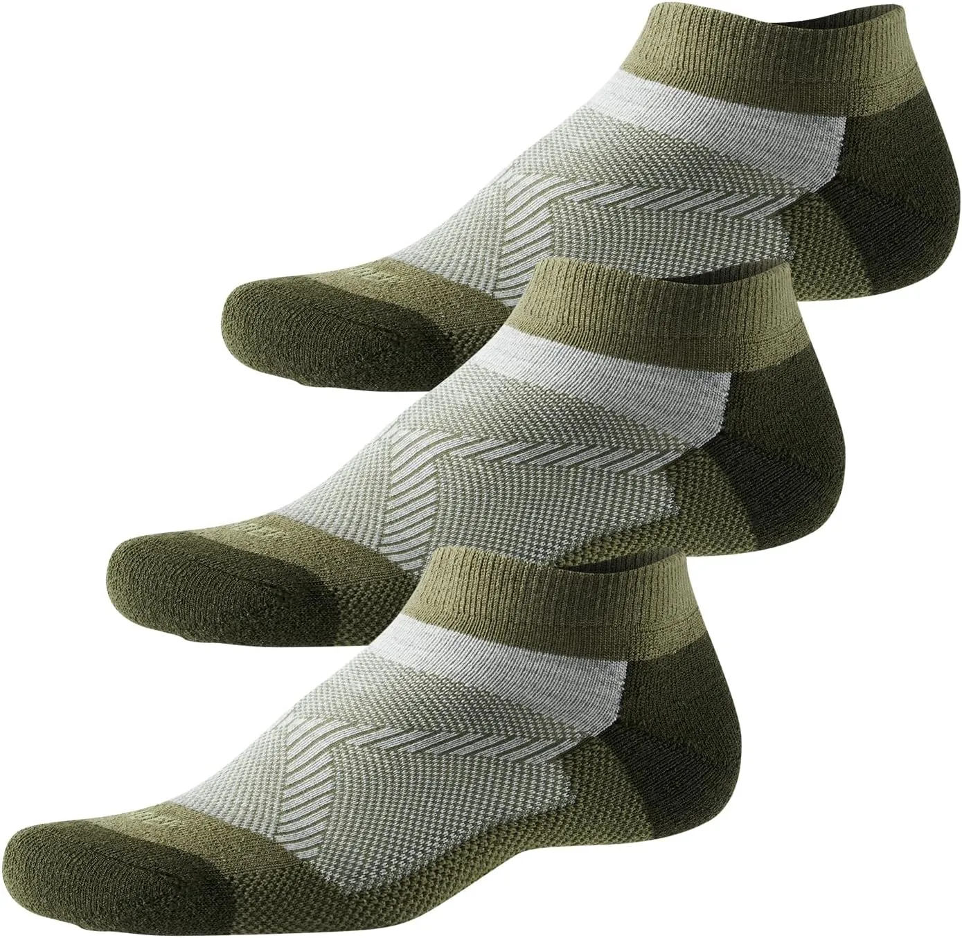MERINO WOOL CUSHIONED RUNNING ANKLE SOCKS 3PACK