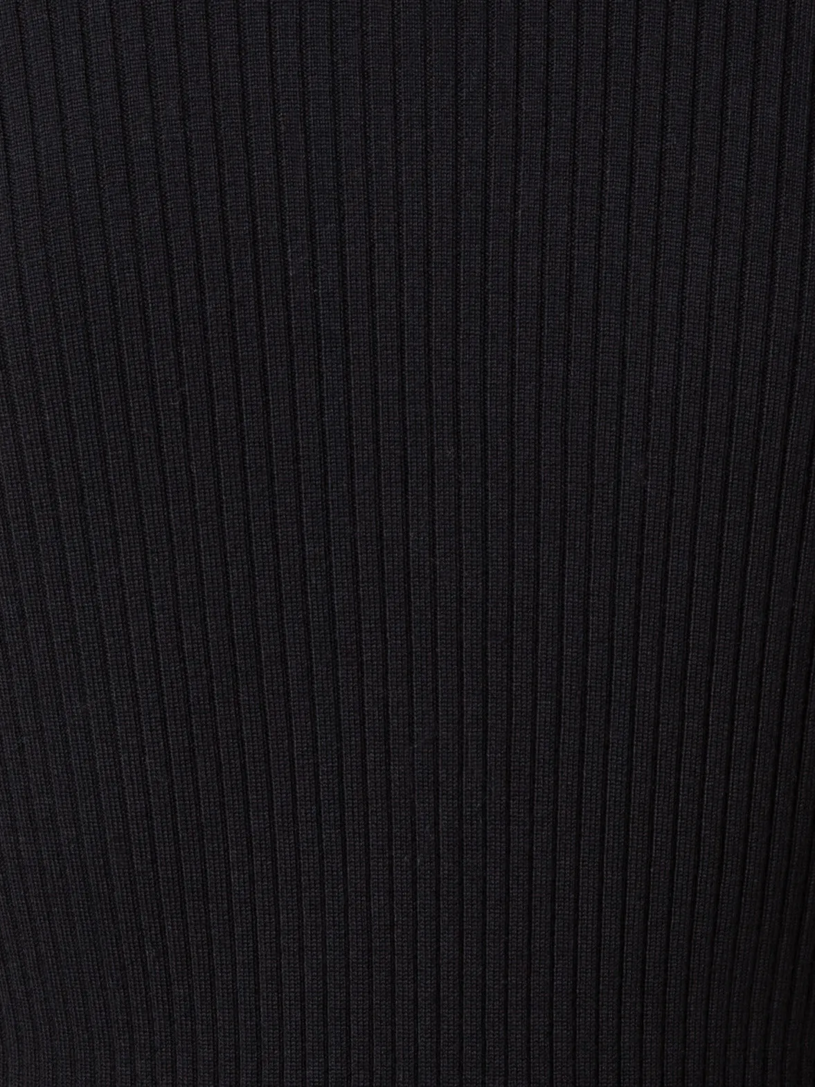 Merino Wool Knit Ruffle Mock Neck Sweater
