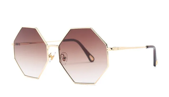 MEROAFLY 2019 New Big Frame Hexagon Gradient Color Designer Glasses