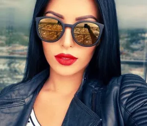 Mirrored Classic Gradient Sunglasses Women Brand Oculos Fashion TR90 Sun Glasses Polarized Female Black Shades